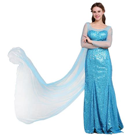 Elsa Princess Dress Adult Elsa Cosplay Costume Wedding Dress Halloween