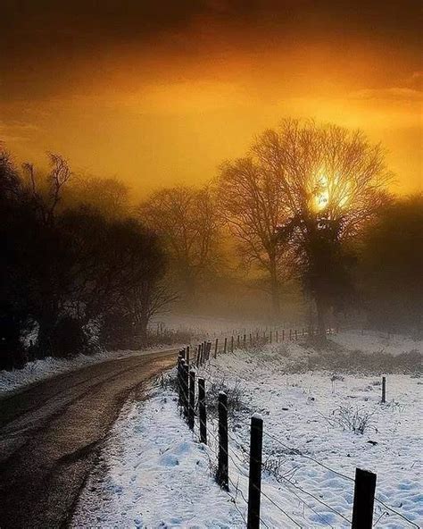 Winter Morn On A Country Road Winter Scenes Scenery Nature