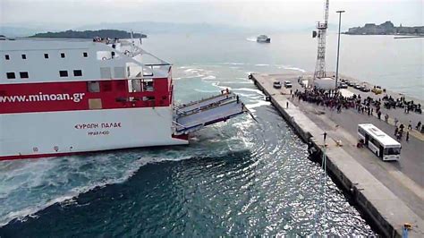 Corfu Ferry Docking Youtube