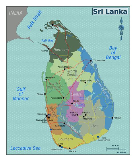 grande mapa de regiones de sri lanka sri lanka asia mapas del mundo