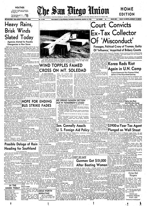 Wind topples Mt. Soledad cross - The San Diego Union-Tribune