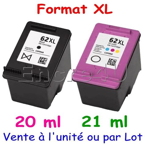 Cartouches d'encre compatibles HP 62 XL pour imprimantes ...