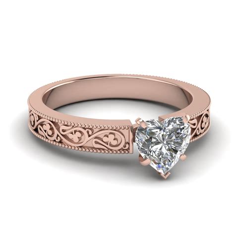 These engagement rings are for the true romantic and due to the shape of the cut are very distinct. Heart Shaped Diamond Engagement Ring In 14K Rose Gold ...
