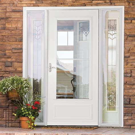 Larson Savannah 30 In X 81 In White Mid View Retractable Screen Wood