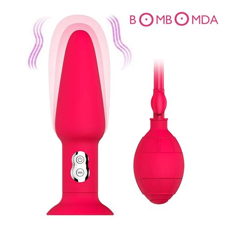 Anal Inflatable Vibrator Adult Sex Toys Dildo Butt Plug Adsorption Type