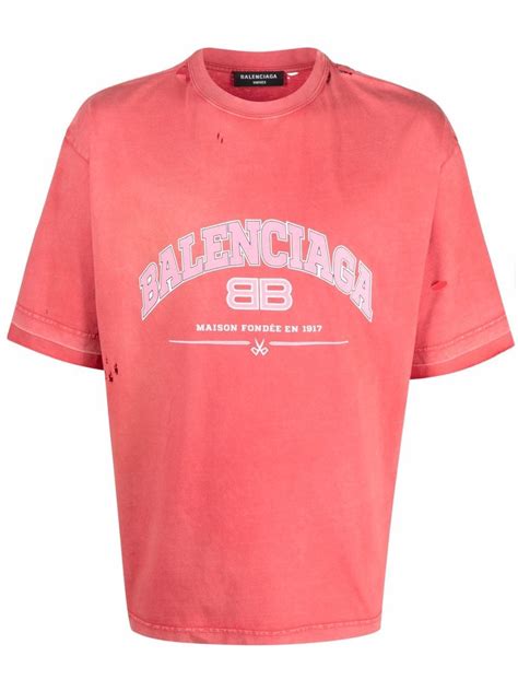 Balenciaga Distressed Logo Print T Shirt Farfetch