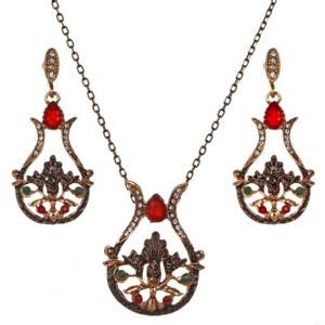 Turkish Ottoman Sultan Jewelry Women Moroccan Wedding Earring Necklace