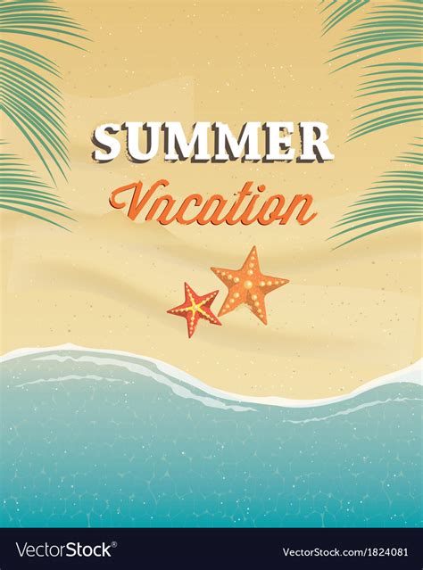 Summer Vacation Greeting Card Royalty Free Vector Image