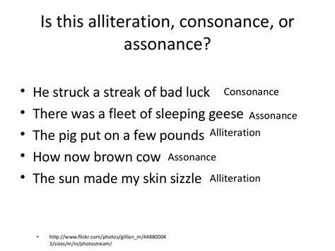 Alliteration & assonance