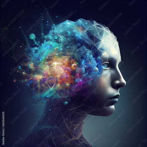 Beautiful Abstract Genius Brain Chemistry Atom Space Face Man