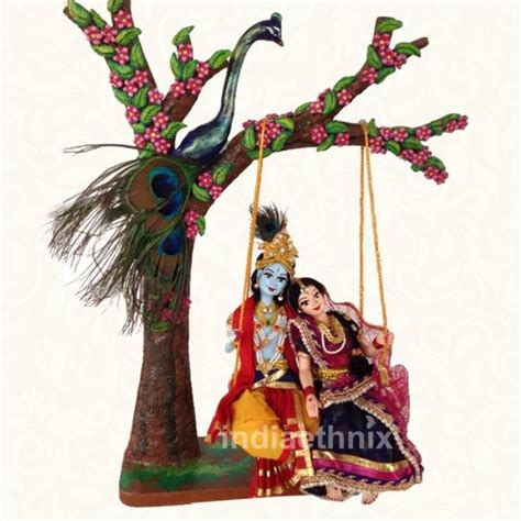 Radha Krishna On Swing Indian Wedding Dolls Golu Dolls