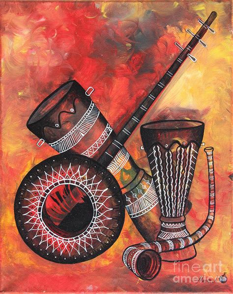 Music Instruments Painting By Abu Artist Pixels