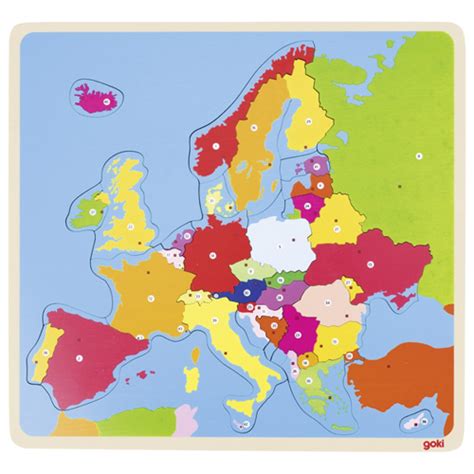 Holzpuzzle Europa ★ Mitgliedstaaten Hauptstädte Nationalfahnen