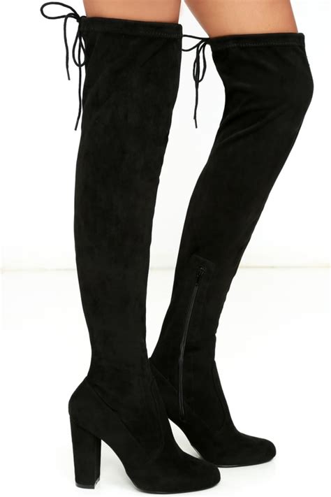 Chic Black Suede Boots Black Over The Knee Boots Otk Boots 4600
