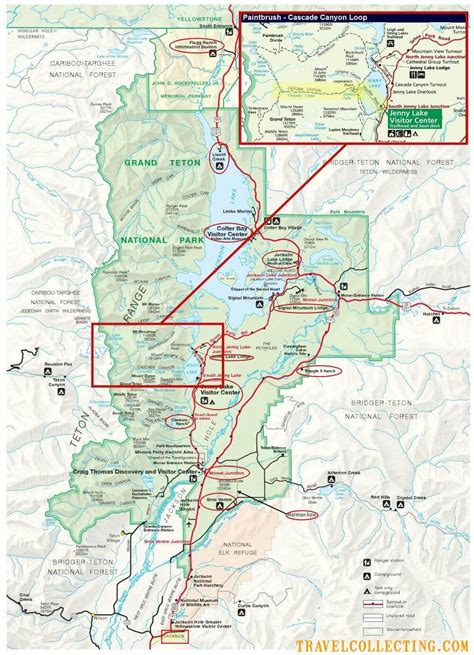 Teton National Park Map United States Map
