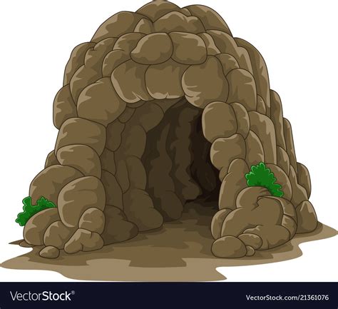 Cartoon Cave Isolated On White Background Vector Image