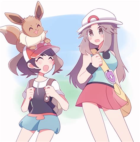 Eevee Leaf And Elaine Pokemon And 2 More Drawn By Kinu