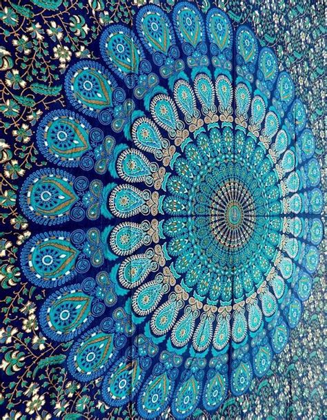 Shop spirited gypsy tapestry collection for a dramatic makeover of your room. blue mandala tumblr - Google Search | Mandalas ...