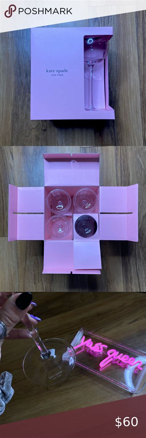 Lenox Kate Spade ♠️ Larabee Dot Balloon Stem Wine Glass Set Of 4 Nib Wine Glass Set Wine