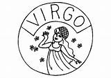 Coloring Zodiac Virgo Sign Signs sketch template
