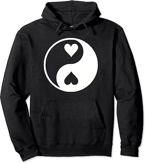 Yin Yang Hearts Hoodie Clothing Shoes And Jewelry