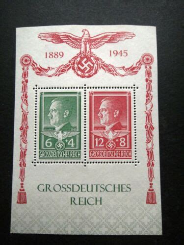 Germany Nazi 1945 Stamps Mnh Adolf Hitler Birthday Ss Swastika Eagle