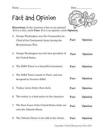 Fact Vs Opinion Worksheets For Adults