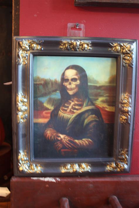 A Spooky Mona Lisa Skeleton Painting Art Mona Lisa