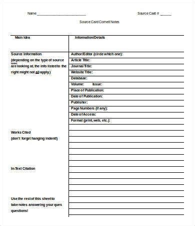 Note taking template for freeall education. Cornell Notes Template Word - 5+ Free Word Documents Download | Free & Premium Templates