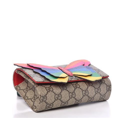 Gucci Gg Supreme Monogram Childrens Rainbow Butterfly Belt Bag 396562