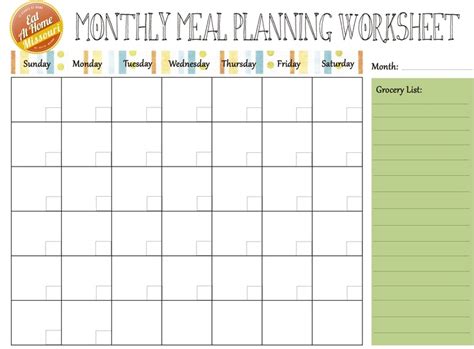 Monthly Meal Planner Meal Planner Template Printable Meal Planner
