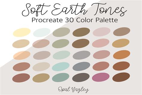 Earth Tones Procreate Color Palette Hex Codes Tan Orange