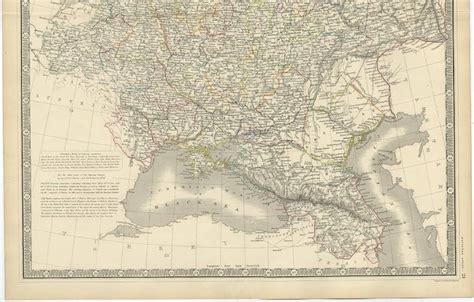 Antique Map Of Russia In Europe By W And Ak Johnston Circa 1850