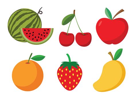 Conjunto De Frutas De Dibujos Animados Vector En Vecteezy