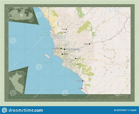 Lima Province Peru Osm Labelled Points Of Cities Stock Illustration