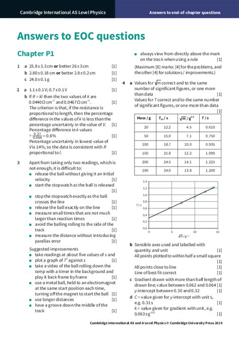 End Of Chapter Questions Biology Answers Igcse Chapter 5 - Cambridge A Level Chemistry Textbook Answers