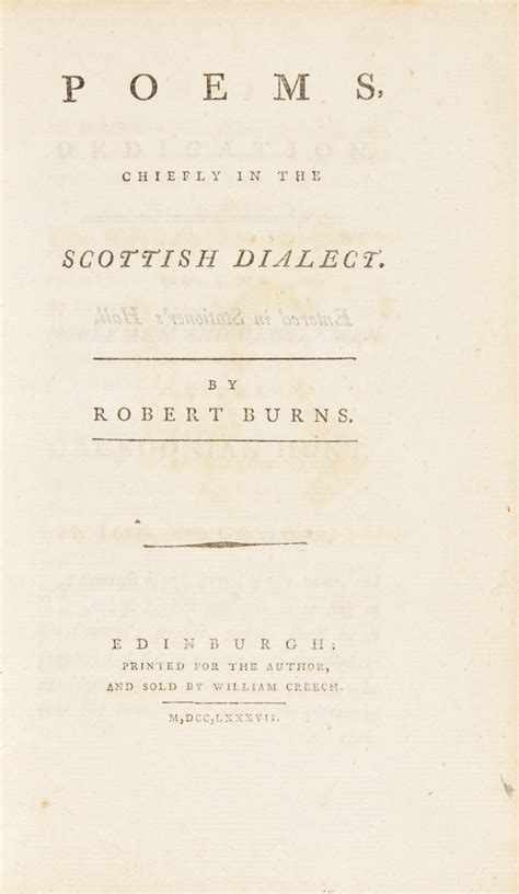 BURNS | Poems, 1787, first Edinburgh edition | English Literature