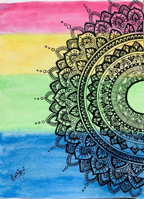 Simple Half Mandala Painting ️ Hintergrund