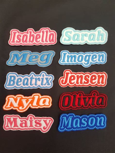 Personalised Embroidered Name Patch Badge L1 Girls Boys Iron Etsy