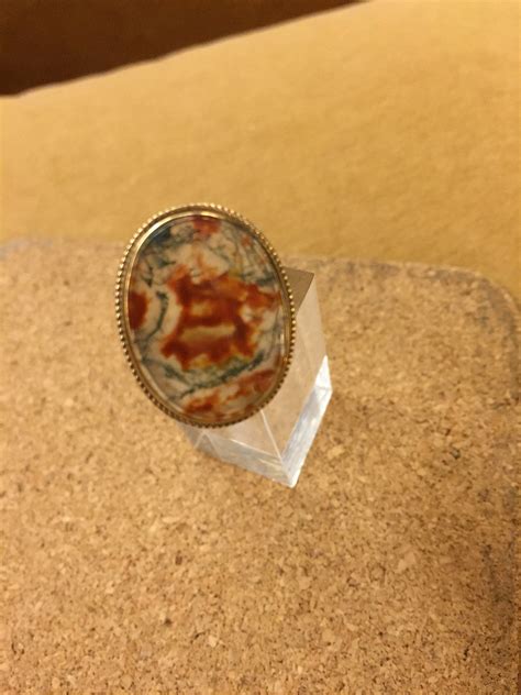 Vintage 9 ct Gold Ring With Orange Moss Agate | Etsy | Gold rings