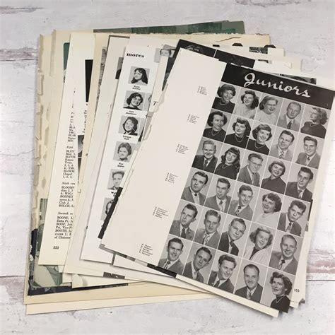 25 Vintage Yearbook Pages From The 1940s To The 1960s Random Lot