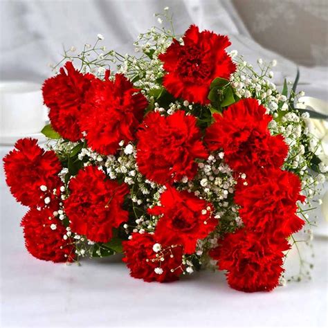 View Bouquet Of Dozen Red Carnations Red Bouquet Wedding Red
