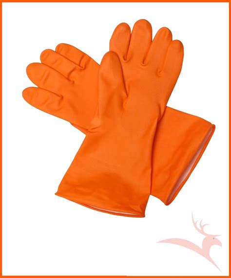 PVC Unisex Heavy Duty Industrial Rubber Hand Gloves Inches Finger Type Full Fingered At