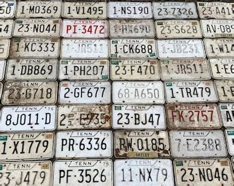 1953 Antique Tennessee License Plate Silver & Blue Vintage Retro