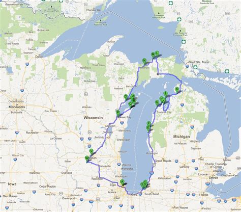 Map Lake Michigan Circle Tour Share Map