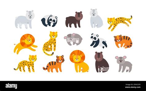 Zoo Animals Set With Lion Leopard Tiger And Bears Big Collection Of