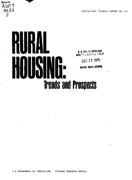 Housing In Rural Americarural Housing Policy Programs And Trends