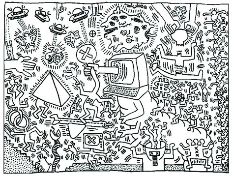 Keith Haring 5 Pop Art Adult Coloring Pages