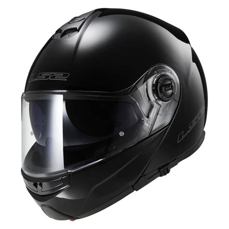 Ls2 Ff325 Strobe Gloss Black Flip Front Motorcycle Helmet With Drop