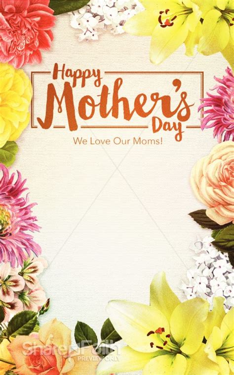 Happy Mothers Day Love Christian Bulletin Mothers Day